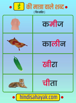 500+ बड़ी ई की मात्रा वाले शब्द (Badi ee ki matra wale shabd) | Hindi